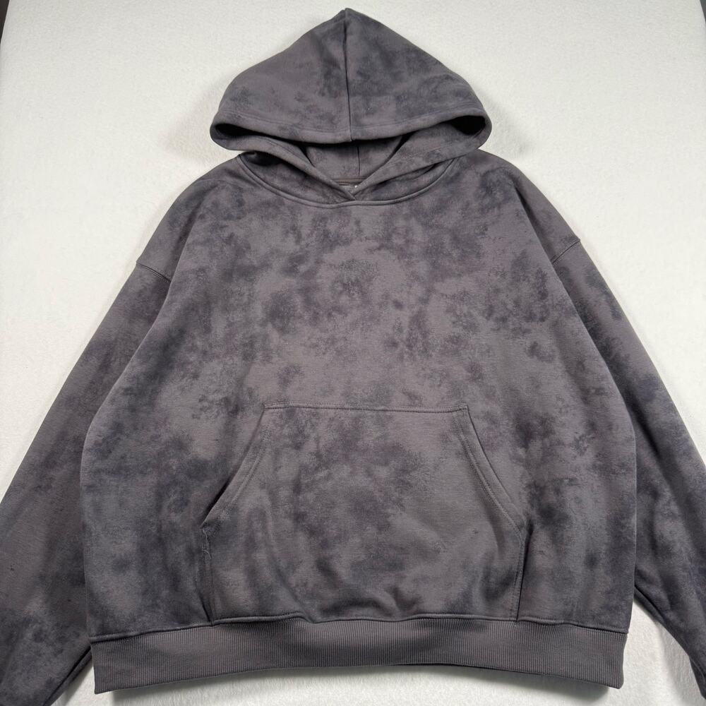 Fabletics Cozy Fleece Hoodie Sweatshirt Gray Tie dye‎ Womens Size XL